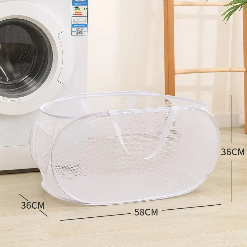 Foldable, Portable, and Multi-Purpose Mesh Laundry Basket