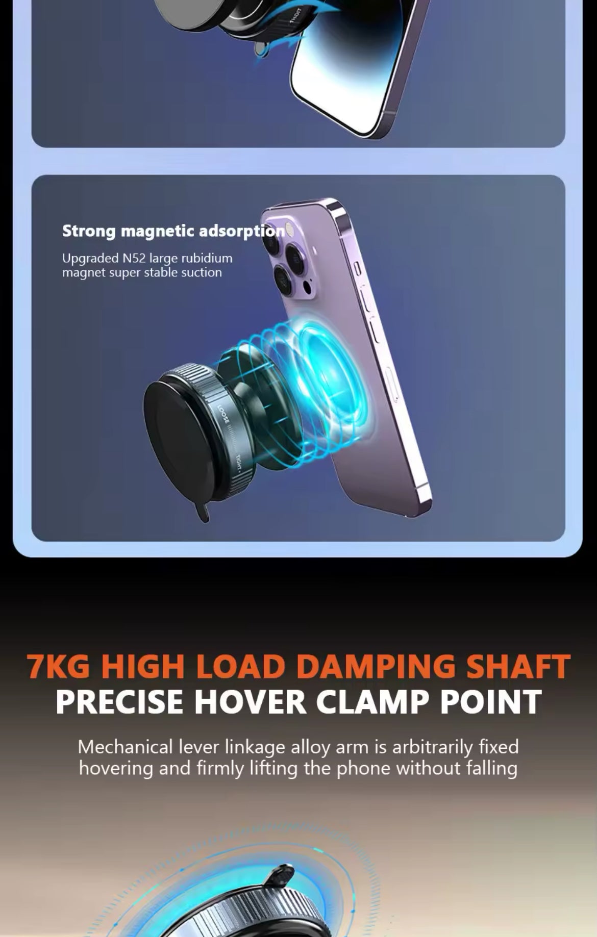 Model One- Magnetic Vacuum Suction Phone Holder