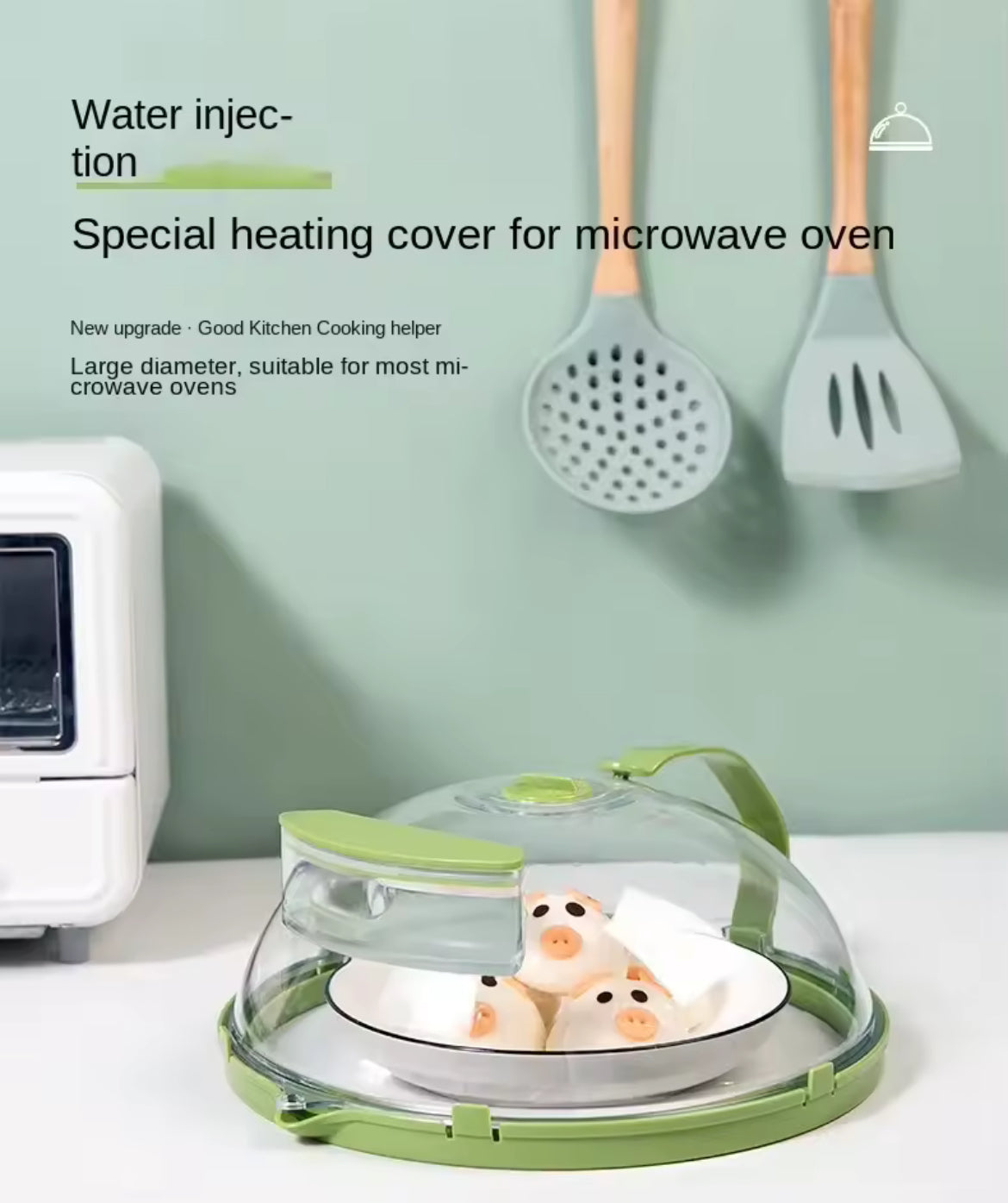 Microwave Splash Heating Cover with Water Steamer