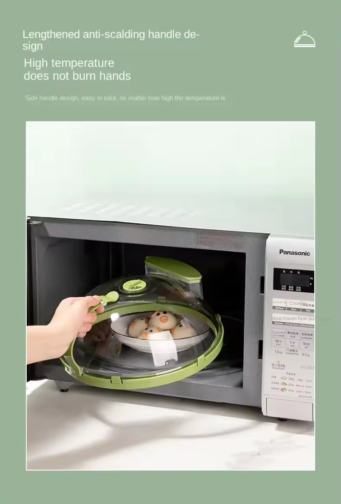 Microwave Splash Heating Cover with Water Steamer