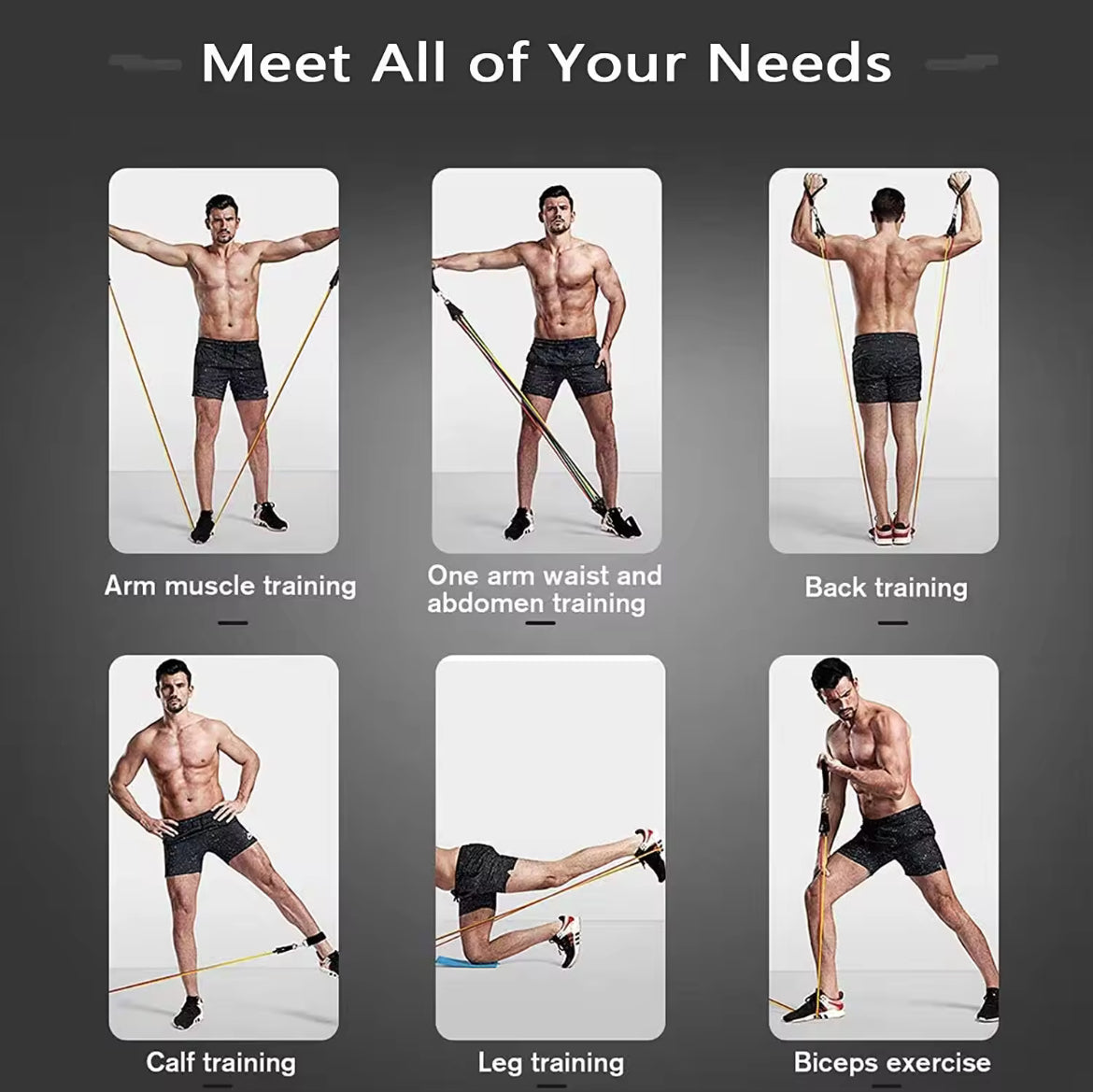 Resistance Bands Set, Stackable Up to 150LB