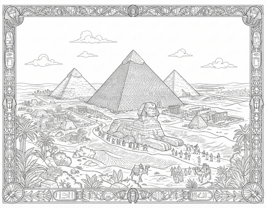 Ancient Egyptian Pyramids and Great Sphinx