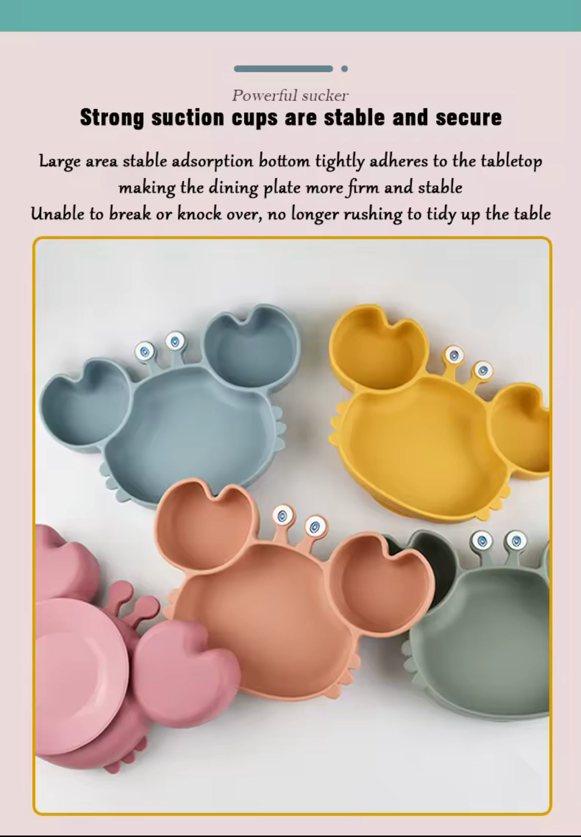 Baby/Toddler BPA Free Silicone Suction Plate with Fork & Spoon
