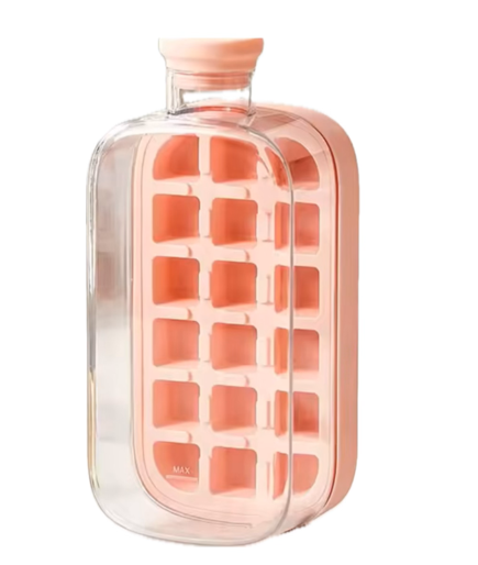 2-In-1 One-click Ice Cube Bottle, Touch-Free Ice Cube Tray