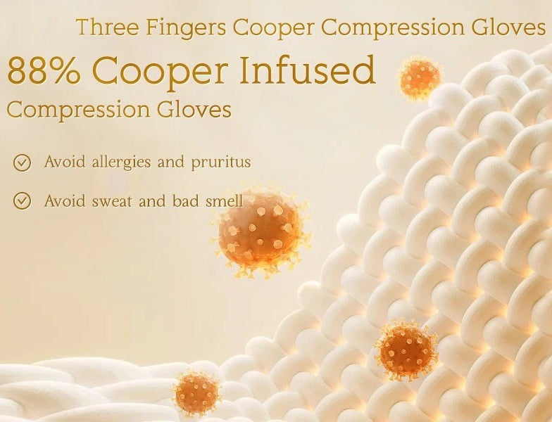 Copper Compression Gloves, Pain Relief & Enhanced Mobility