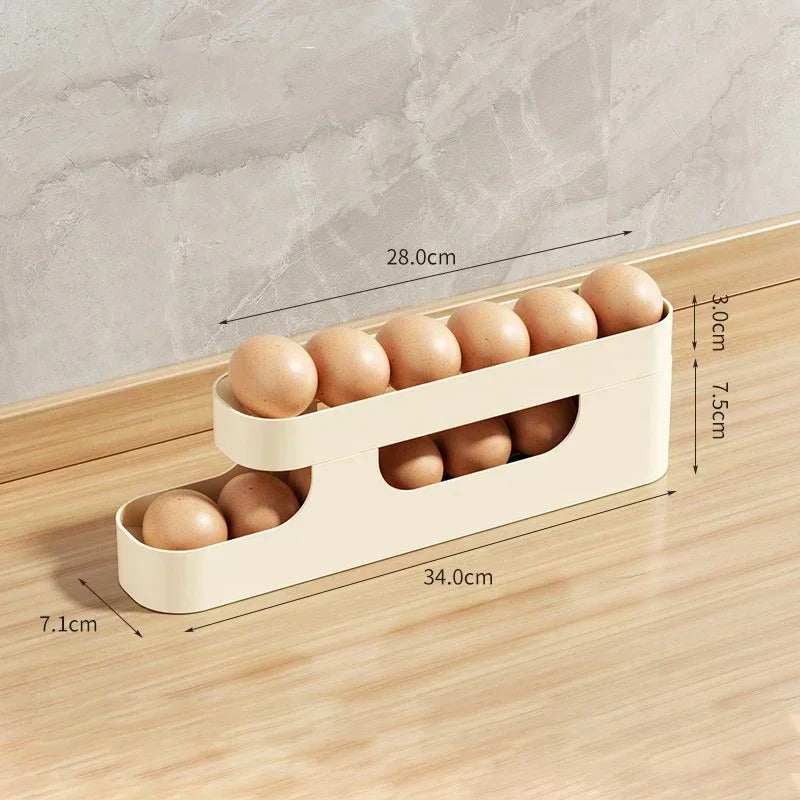 Rolling Egg Organizer, Space Saving for Refrigerator Storage
