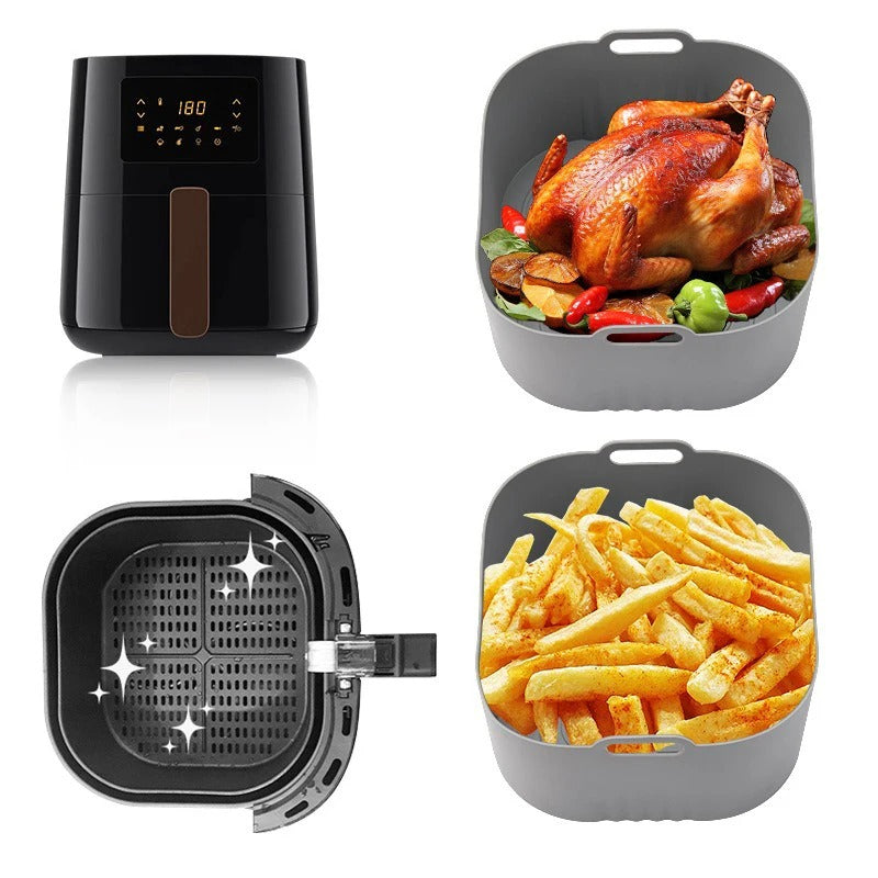 Silicone Air Fryer Square Liners with Handles