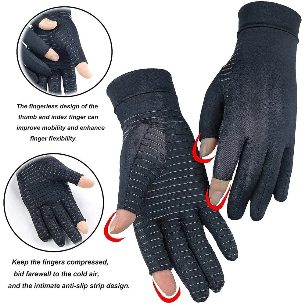 Copper Compression Gloves, Pain Relief & Enhanced Mobility