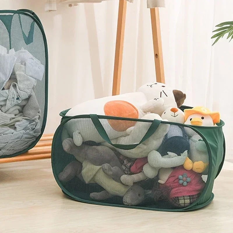 Foldable, Portable, and Multi-Purpose Mesh Laundry Basket