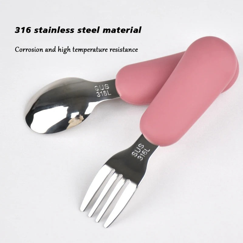 Baby/Toddler BPA Free Silicone Suction Plate with Fork & Spoon