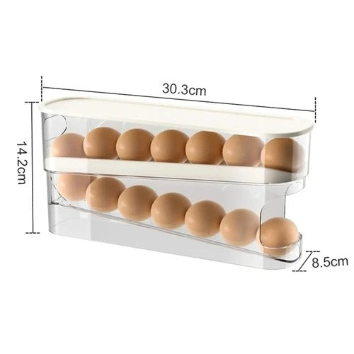 Rolling Egg Organizer, Space Saving for Refrigerator Storage