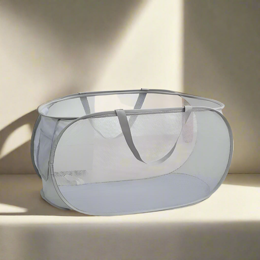 Foldable, Portable, and Multi-Purpose Mesh Laundry Basket