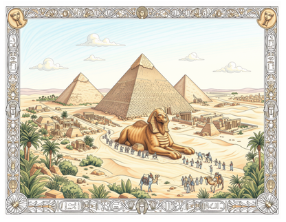 Ancient Egyptian Pyramids and Great Sphinx