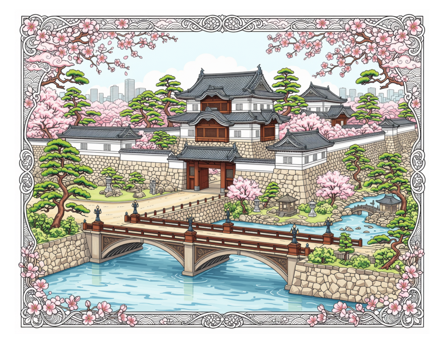 Tokyo Imperial Palace & Cherry Blossom Bridge
