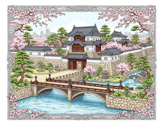 Tokyo Imperial Palace & Cherry Blossom Bridge