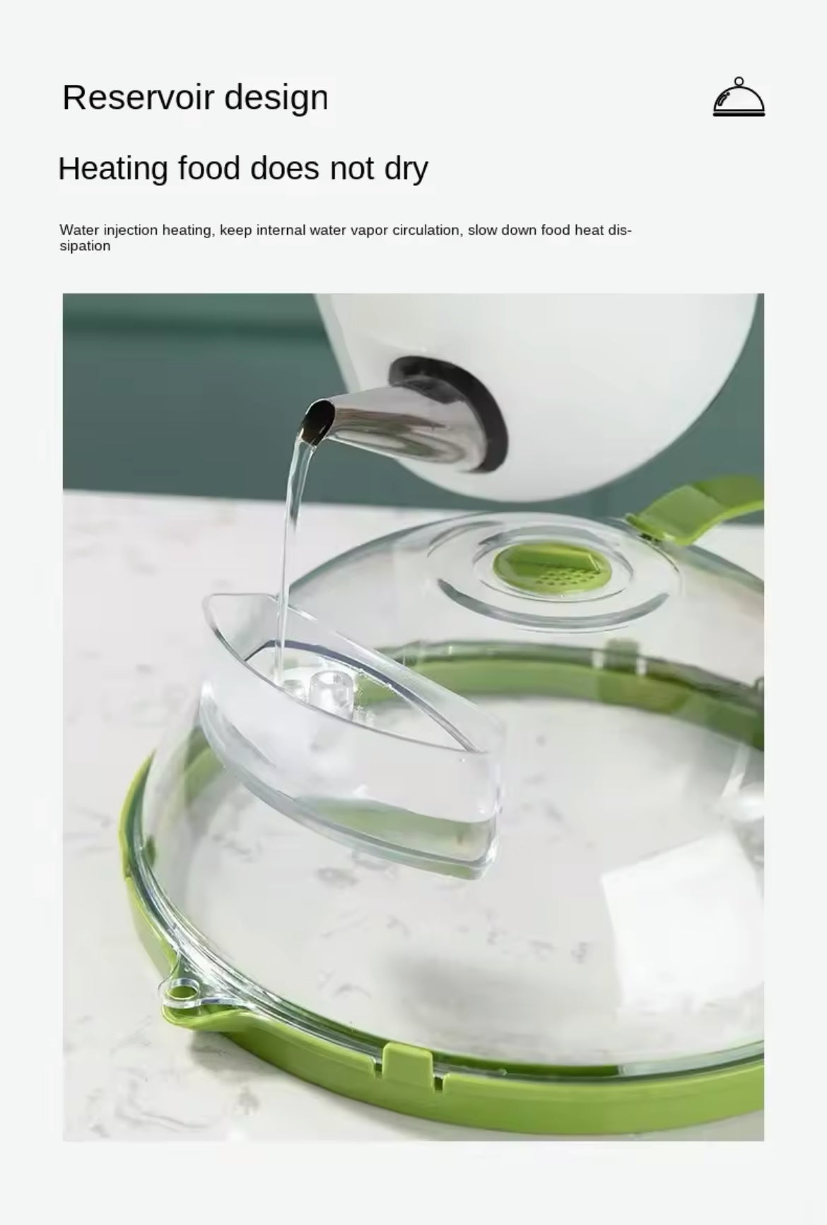 Microwave Splash Heating Cover with Water Steamer