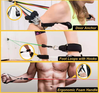 Resistance Bands Set, Stackable Up to 150LB