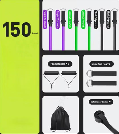 Resistance Bands Set, Stackable Up to 150LB