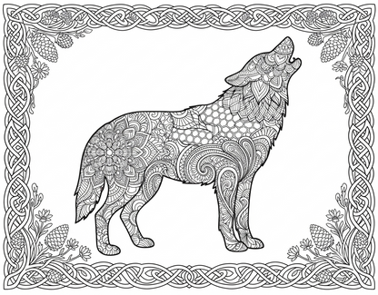 Zentangle Celtic Animal & Pinecone Border