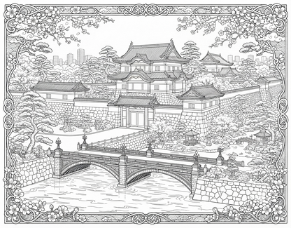 Tokyo Imperial Palace & Cherry Blossom Bridge