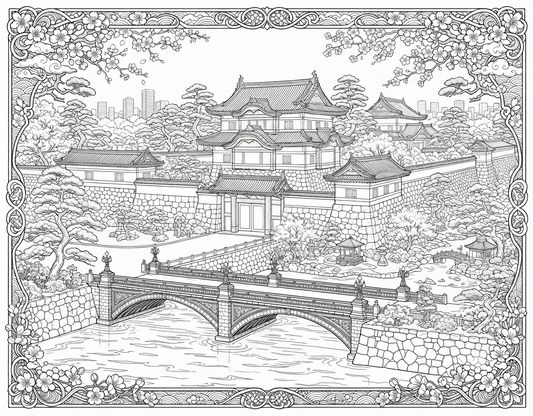 Tokyo Imperial Palace & Cherry Blossom Bridge