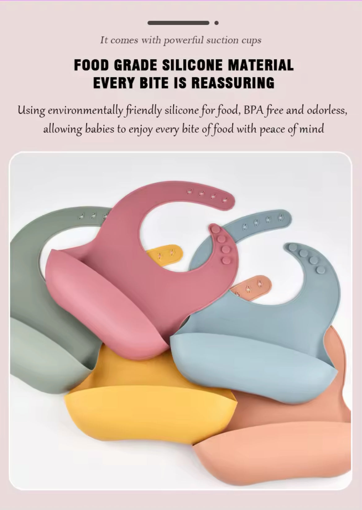 Baby/Toddler BPA Free Silicone Adjustable Bibs