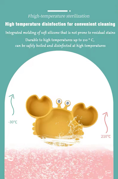 Baby/Toddler BPA Free Silicone Suction Plate with Fork & Spoon
