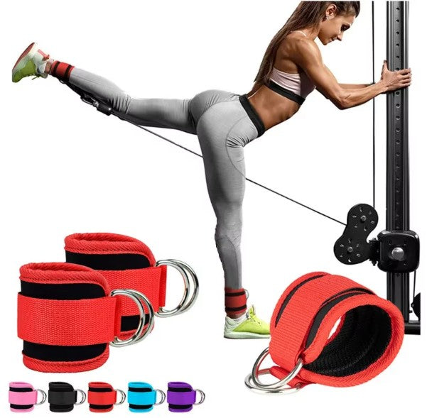Double D-Ring Ankle Straps for Cable Machines