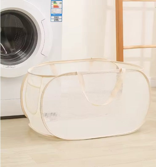 Foldable, Portable, and Multi-Purpose Mesh Laundry Basket