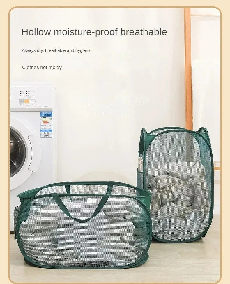 Foldable, Portable, and Multi-Purpose Mesh Laundry Basket