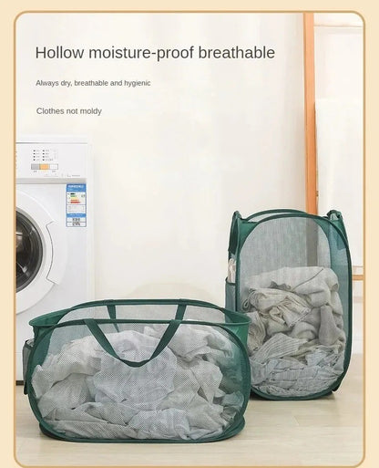 Foldable, Portable, and Multi-Purpose Mesh Laundry Basket