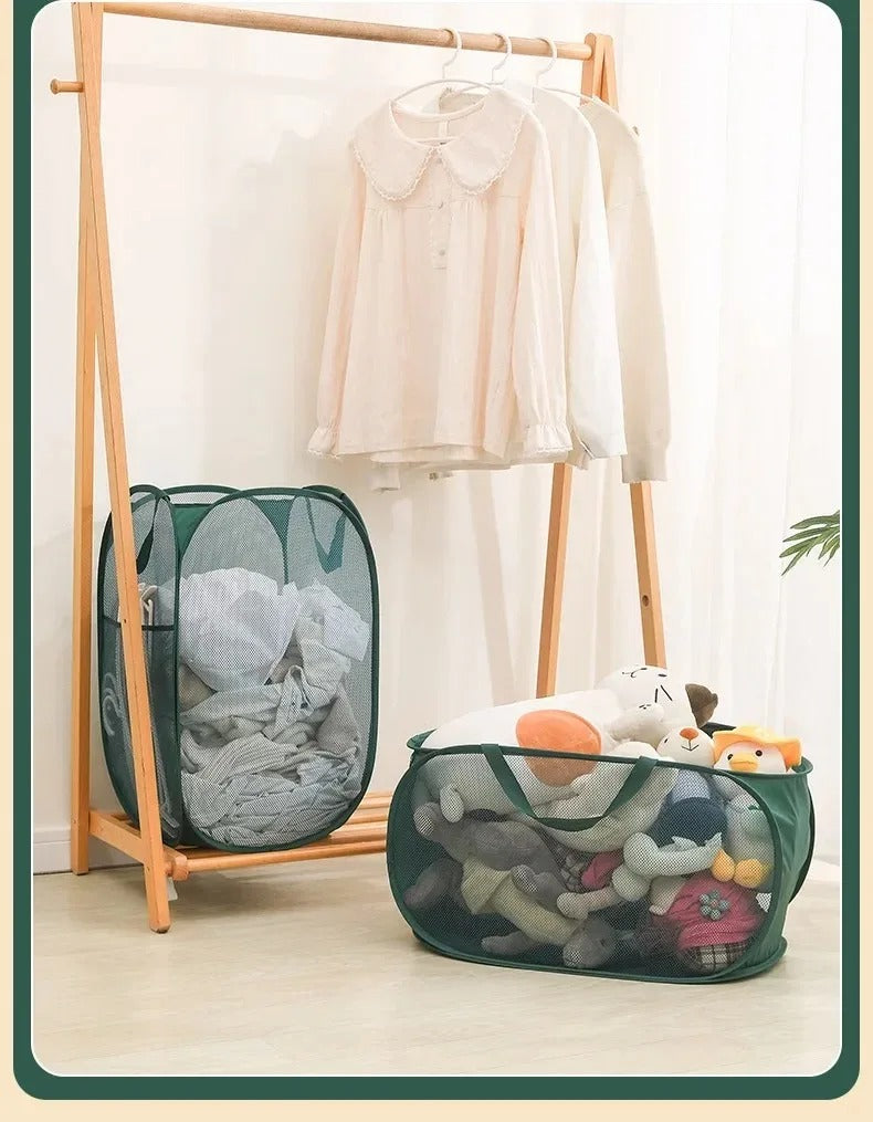 Foldable, Portable, and Multi-Purpose Mesh Laundry Basket