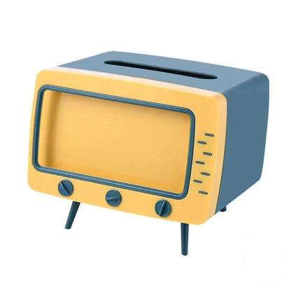 TV Tissue Box With Phone Holder, Multi-Purpose Organizer