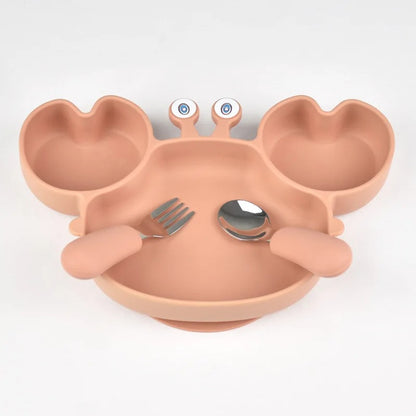 Baby/Toddler BPA Free Silicone Suction Plate with Fork & Spoon