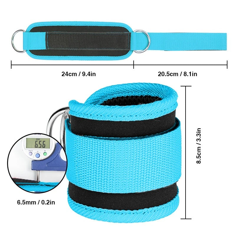 Double D-Ring Ankle Straps for Cable Machines