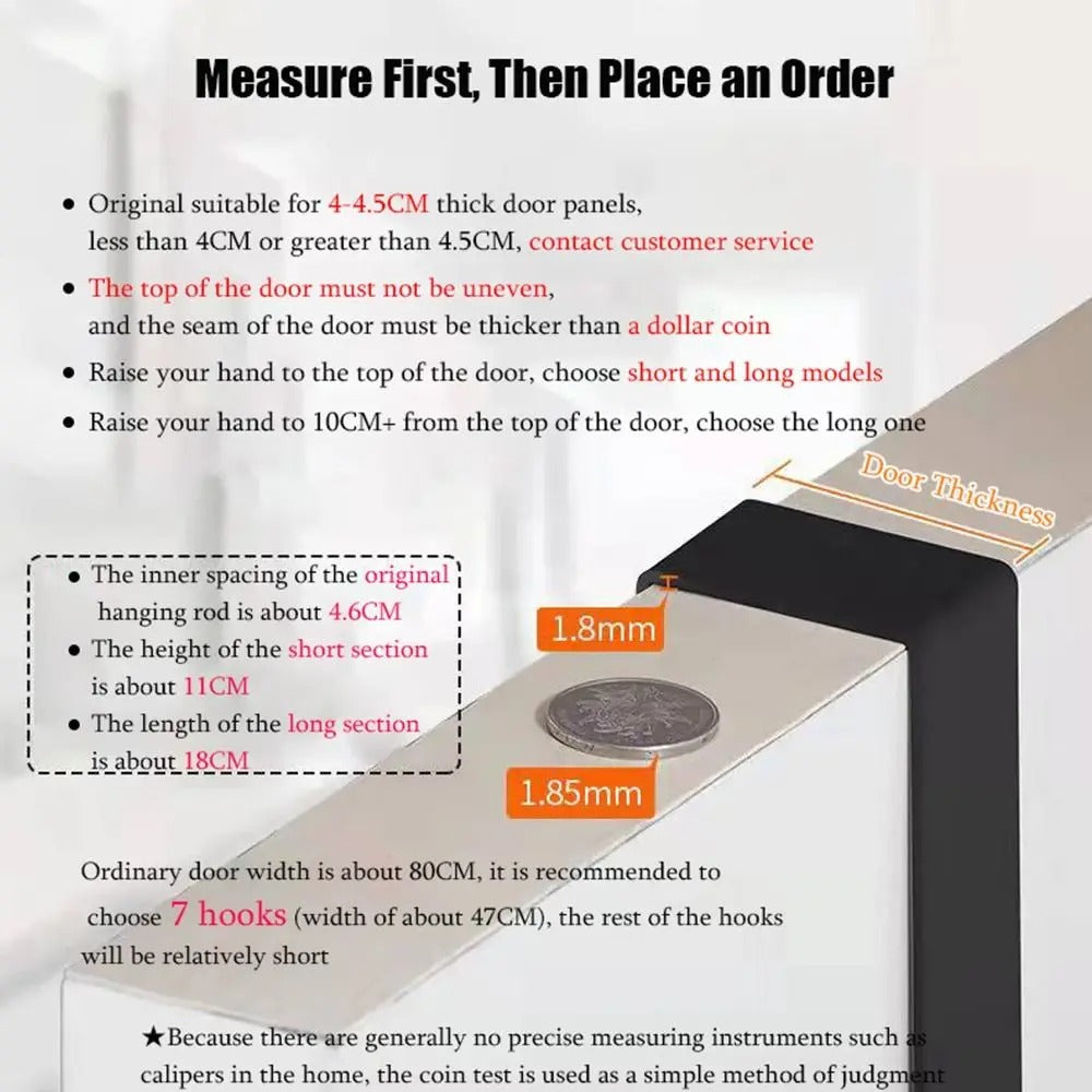 6 Hooks Over The Door, Space Saving Organizer