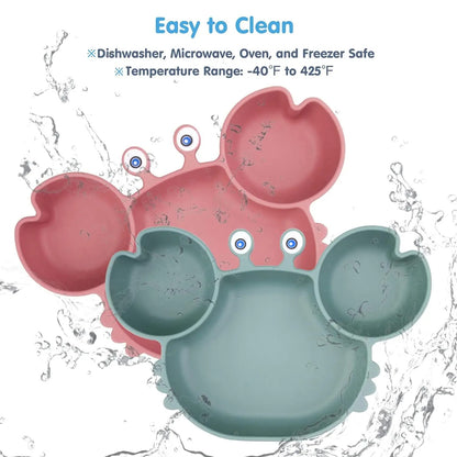 Baby/Toddler BPA Free Silicone Suction Plate with Fork & Spoon