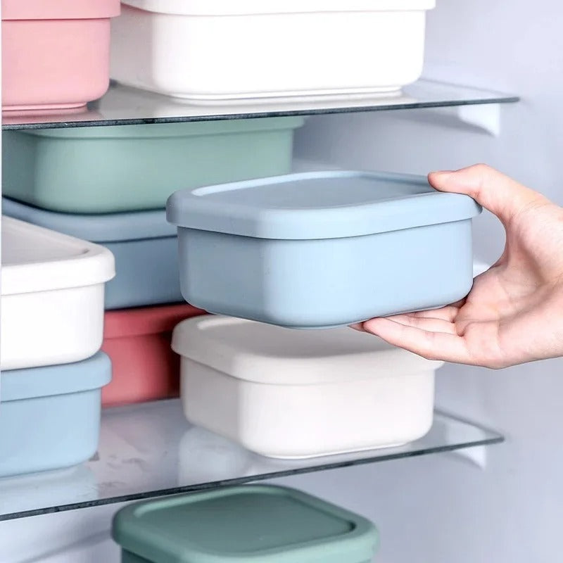 BPA Free Silicone Bento Lunch Box, 3 Compartments