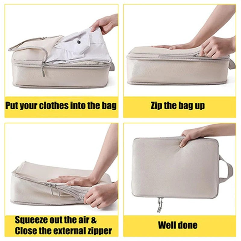 4-Set Compression Packing Cubes, Durable Travel Organizer