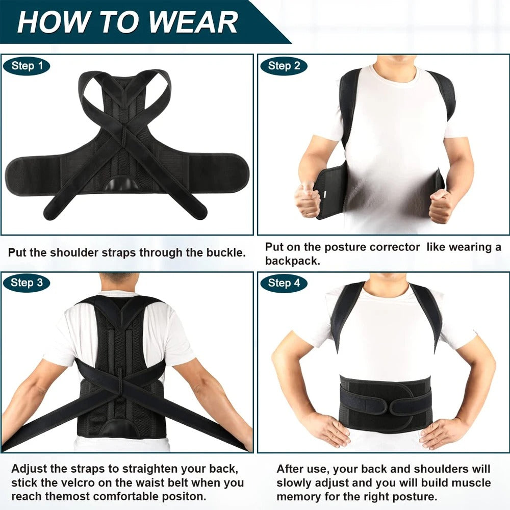 Back Support Brace / Posture Corrector, Unisex