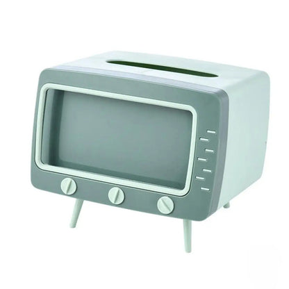 TV Tissue Box With Phone Holder, Multi-Purpose Organizer