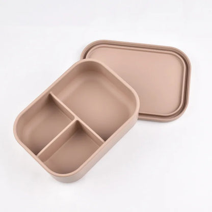 BPA Free Silicone Bento Lunch Box, 3 Compartments