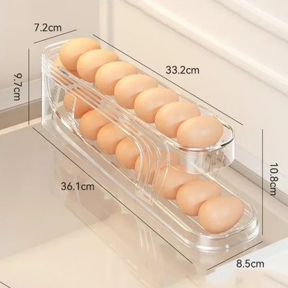 Rolling Egg Organizer, Space Saving for Refrigerator Storage