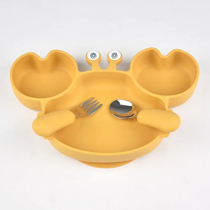 Baby/Toddler BPA Free Silicone Suction Plate with Fork & Spoon