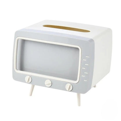 TV Tissue Box With Phone Holder, Multi-Purpose Organizer